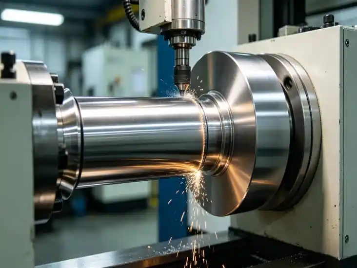 CNC turning machine in action