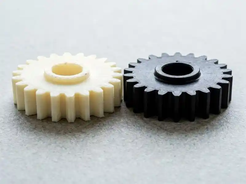Comparison between rough 3D printed resin and smooth CNC machined production-grade plastic